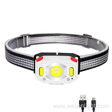 New Arrival LED Headlamp Gesture Sensing Headlight 350 Lumens Waterproof Rechargeable Head Lamp For Adults and Child